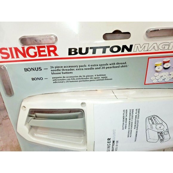Handheld Singer Button Magic B110X-CS 2 And 4 Hole Maker Attaches Buttons - Picture 2 of 10